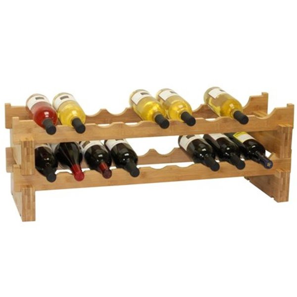 Bakeoff Oceanstar 18-Bottle Stackable Bamboo Wine Rack BA15779